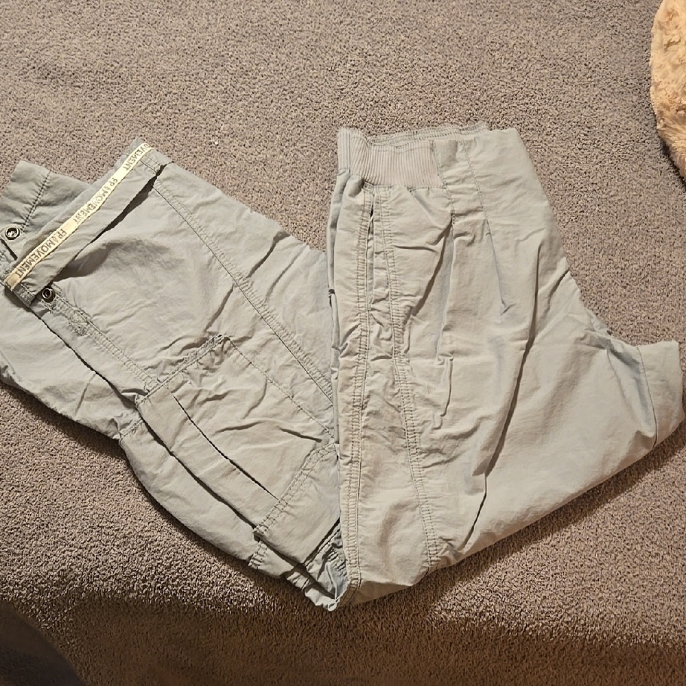 Free People Gray Cargo Pants with Relaxed Fit